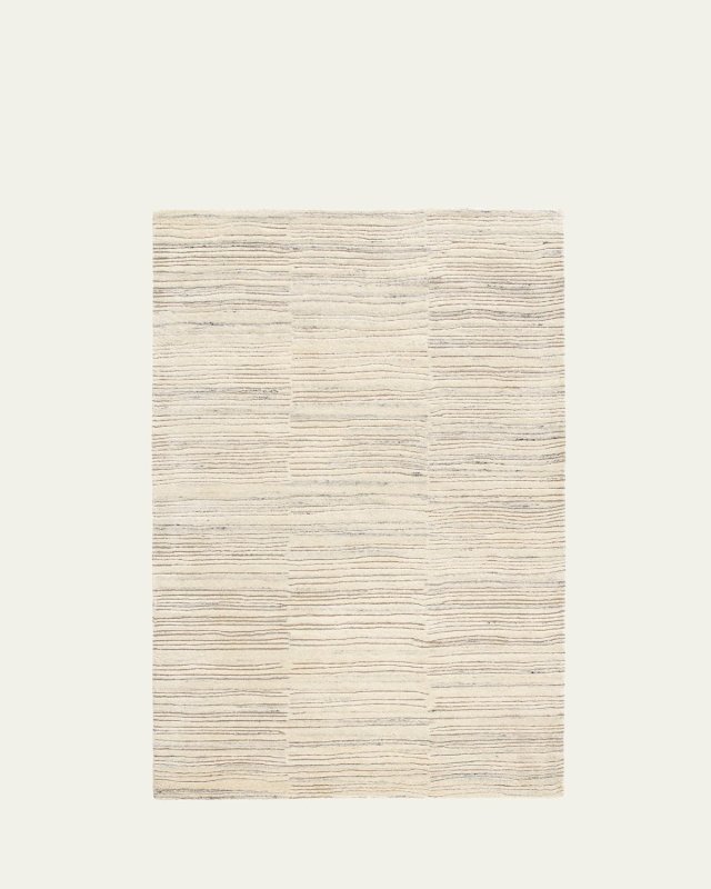 Avery Oatmeal Hand-Tufted Wool Rug, 5' x 8'